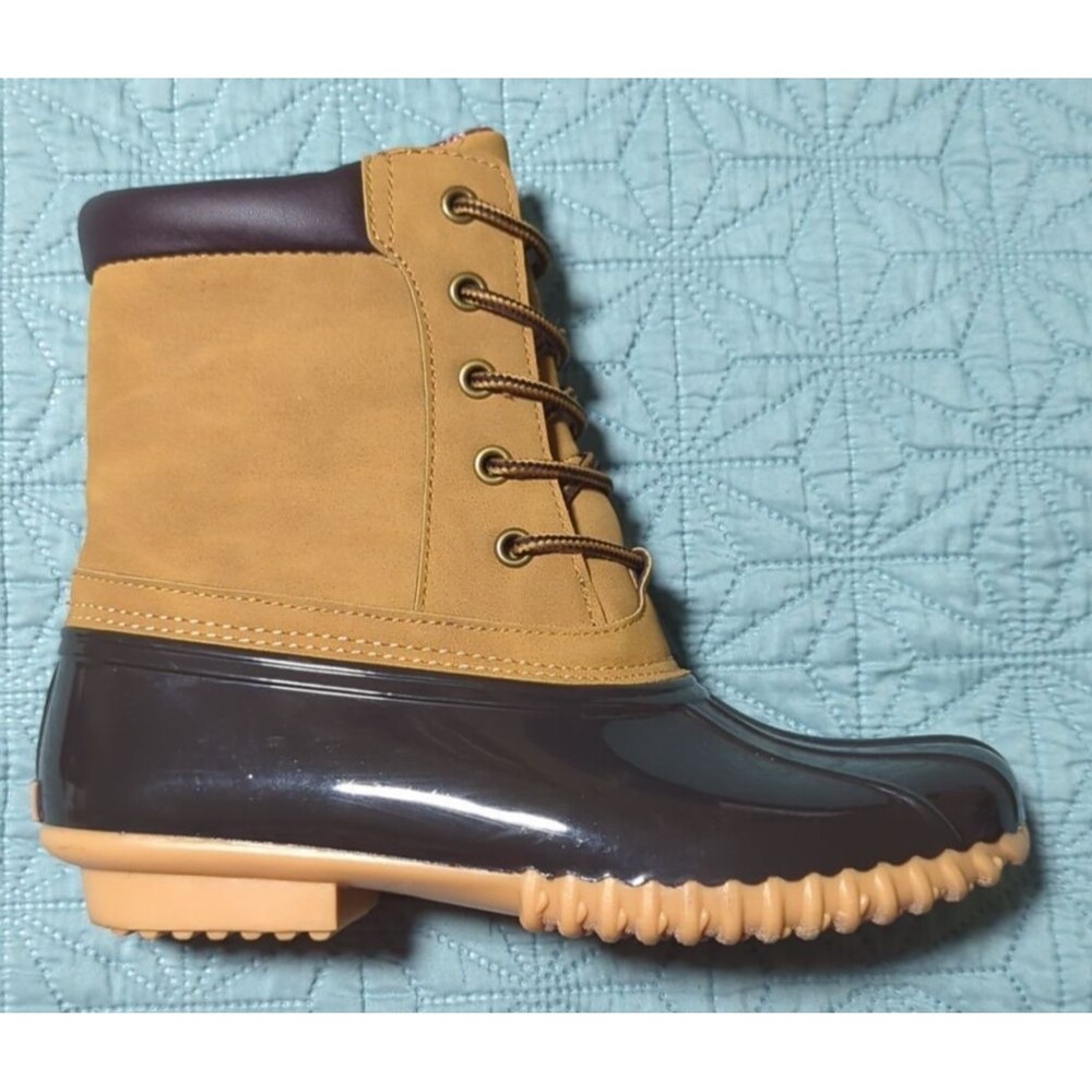 Sporto Women's Mid Calf Original Danielle Duck Boots  Tan & Brown Size US 6 M - Picture 11 of 12